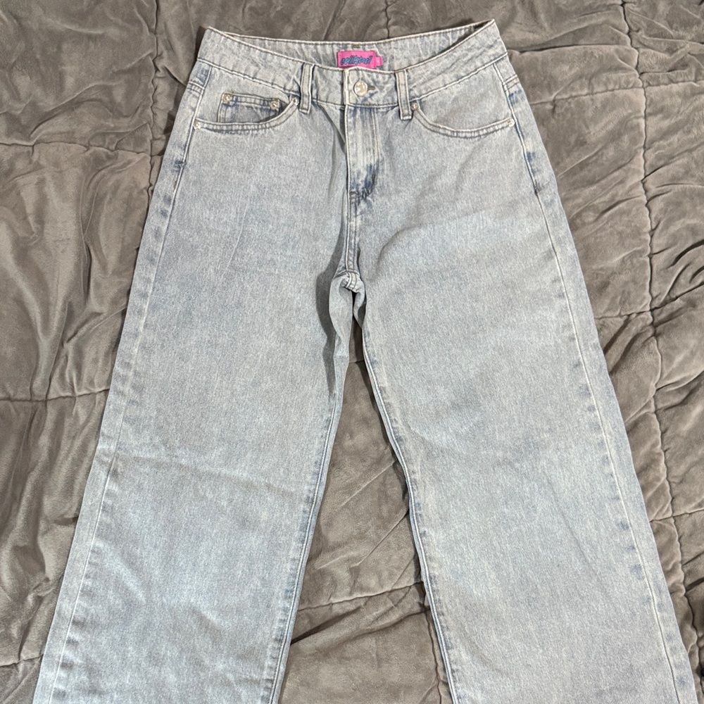 Edikted Light Blue Straight Leg Jeans